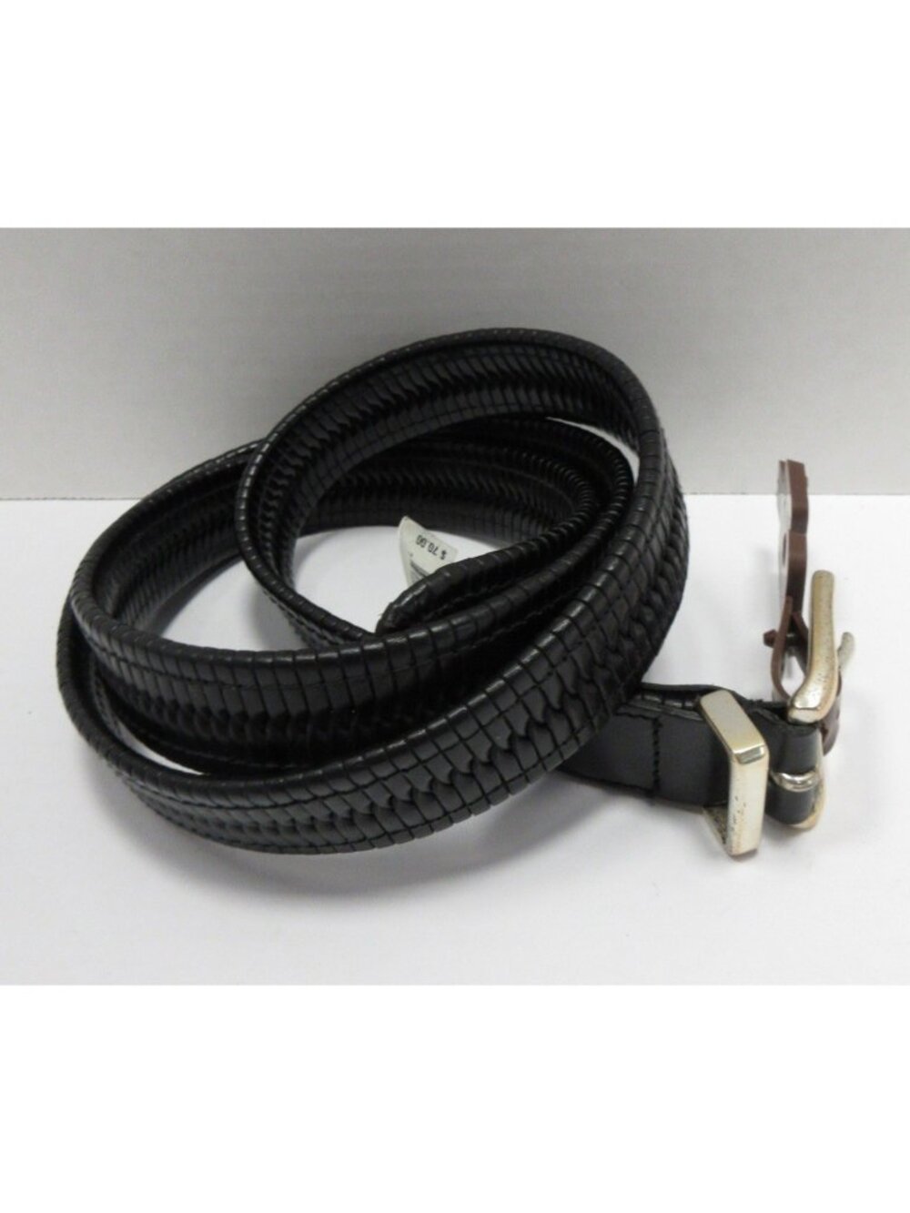 Trafalgar Belt 44 Leather Braided Woven Dress Brass Buckle Classic NEW